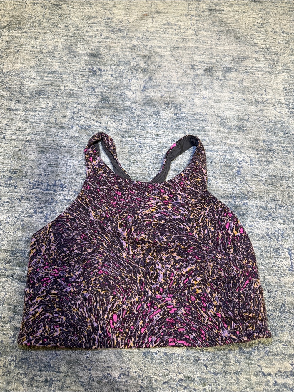 lululemon athletica Purple & Pink Patterned Racerback Sports Bra